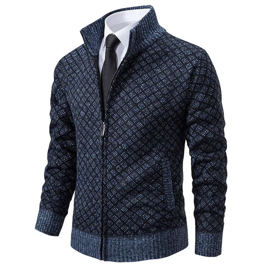 Herren-Strickjacke aus Jacquard, weich und komfortabel 1
