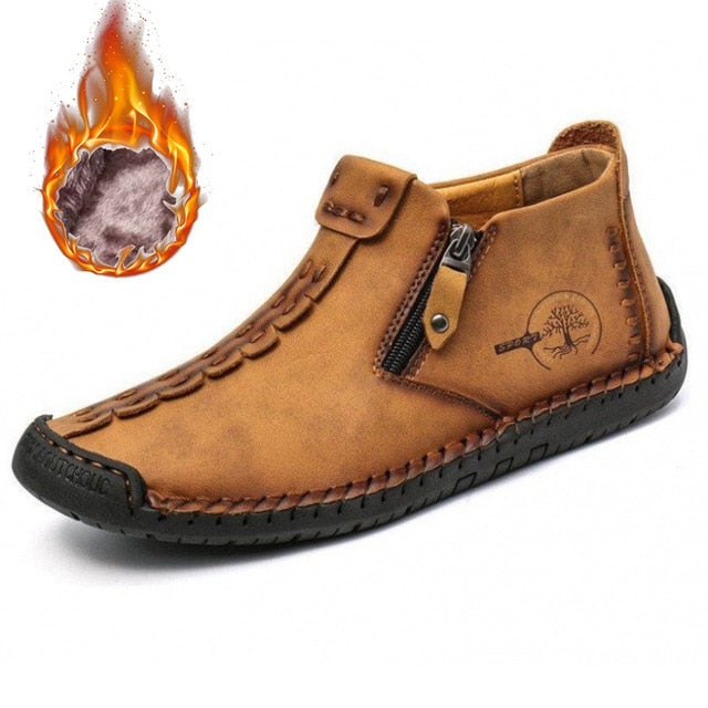 Herren Vintage Hand Genäht Stiefelette