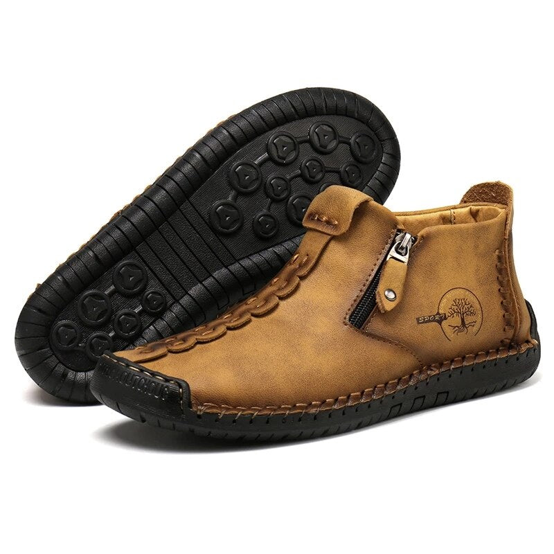 Herren Vintage Hand Genäht Stiefelette