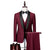 Herren 3-teiliges Anzug-Set Slim Fit Wolle 1