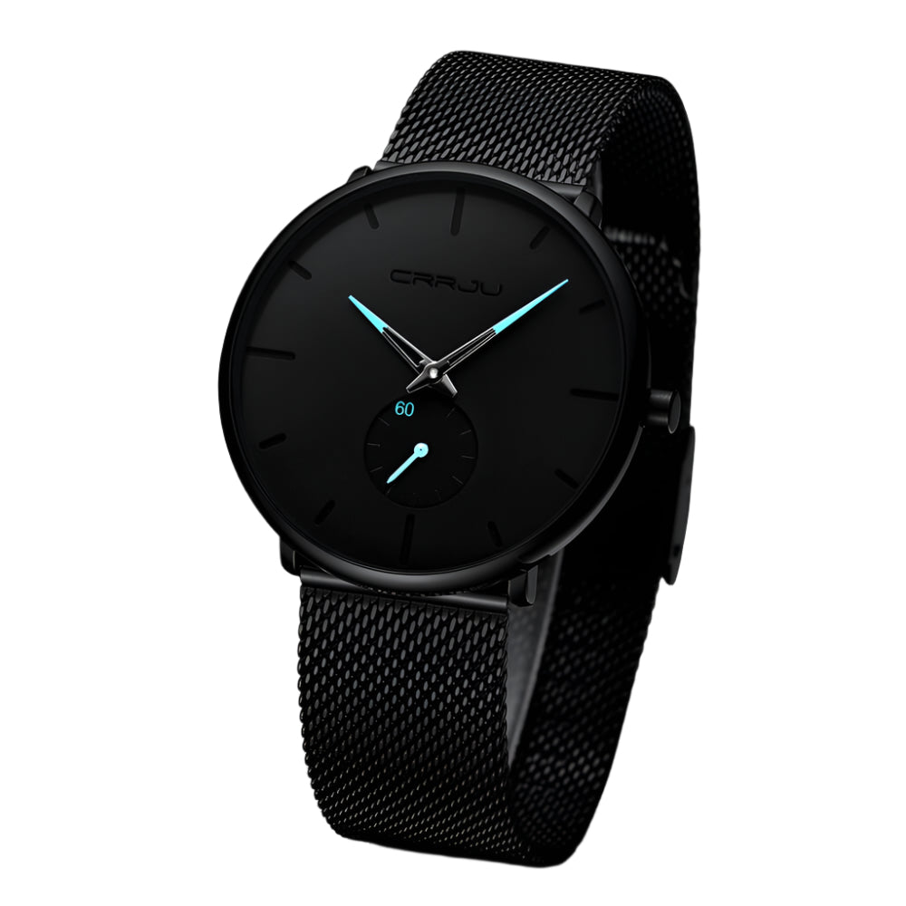 Herren Armbanduhr Minimalistisch Edelstahl Blau 0