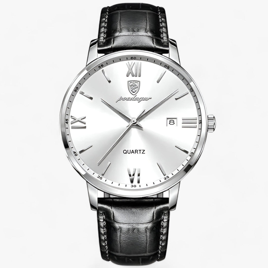 Herren Armbanduhr Quarz mit Lederarmband 3