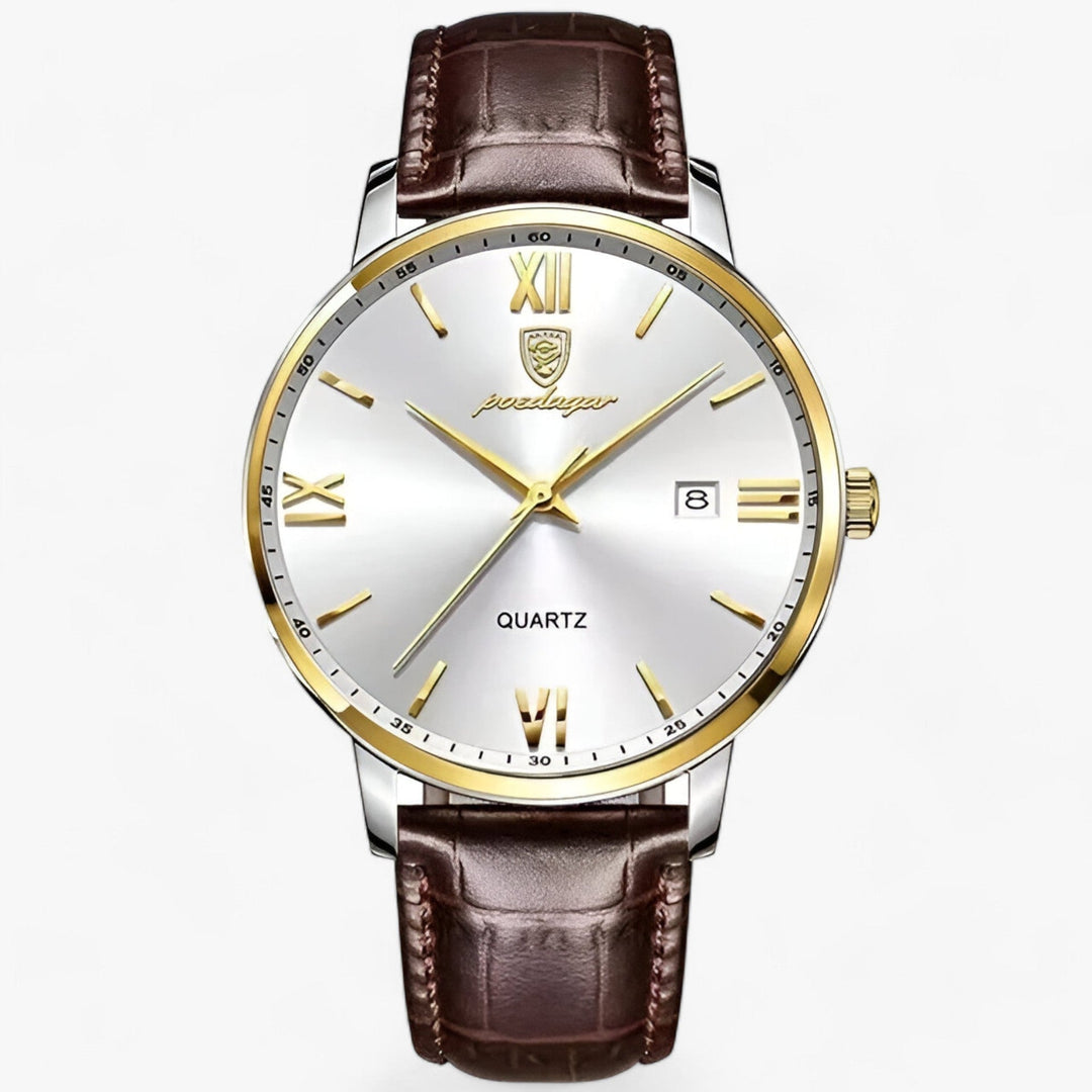 Herren Armbanduhr mit Luxuriösem Lederarmband für Modernen Stil 0