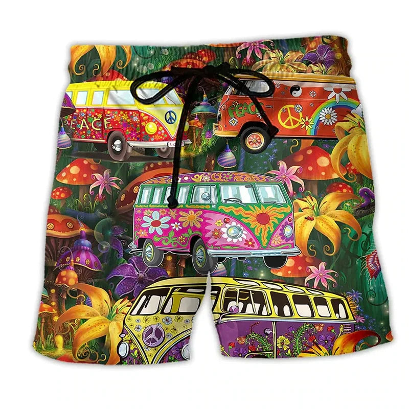 Herren Badehose Graffiti Design Sommer Shorts 0