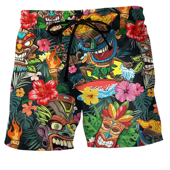 Herren Badehose Graffiti Design Sommer Shorts 2