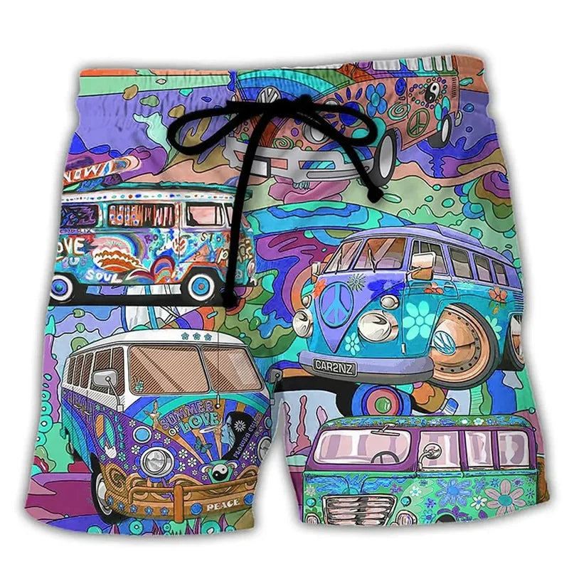 Herren Badehose Graffiti Design Sommer Shorts 8