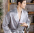 Herren Bademantel Satin Mit Goldprint Luxuriös Und Bequem 4