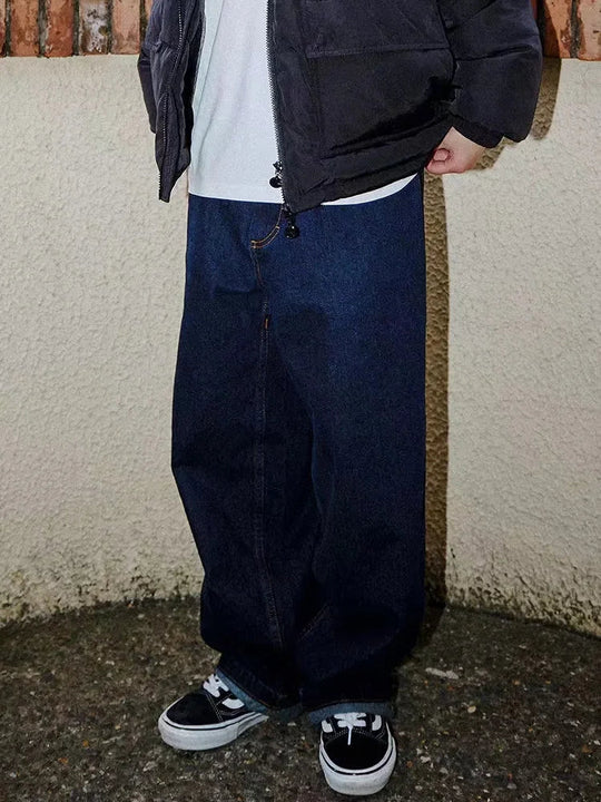 Herren Baggy Jeans Weite Beine Denim 7