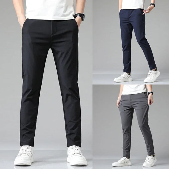 Herren Chino Hose Elegante Freizeit Baumwolle 4-Wege-Stretch 7
