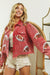 Herren Cordjacke mit Pailletten in Rot 1