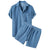Herren Corduroy Hemd und Shorts Set Relaxed Fit 0