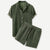 Herren Corduroy Hemd und Shorts Set Relaxed Fit 1