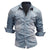 Herren Denim Hemd Retro Stil mit Knopf-Taschen 7