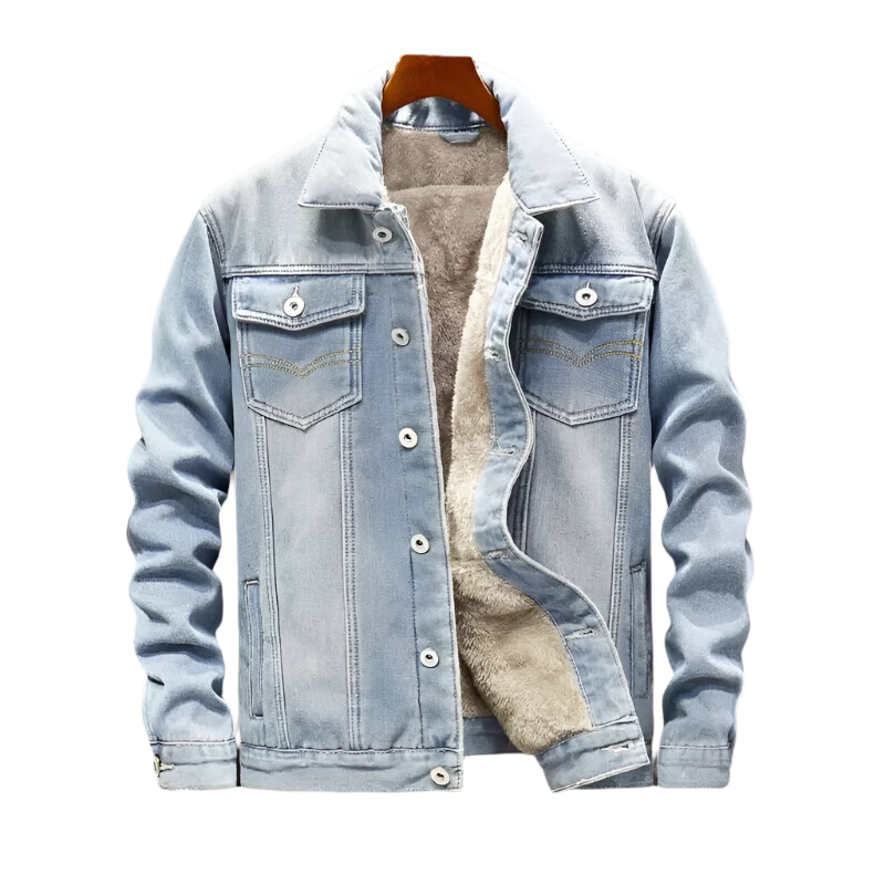 Herren Denim Jacke mit Fleece Innenfutter 0