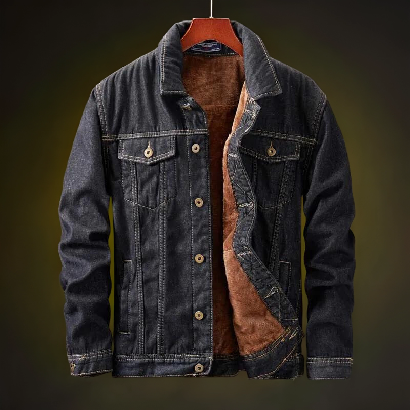 Herren Denim Jacke mit Fleece Innenfutter 4