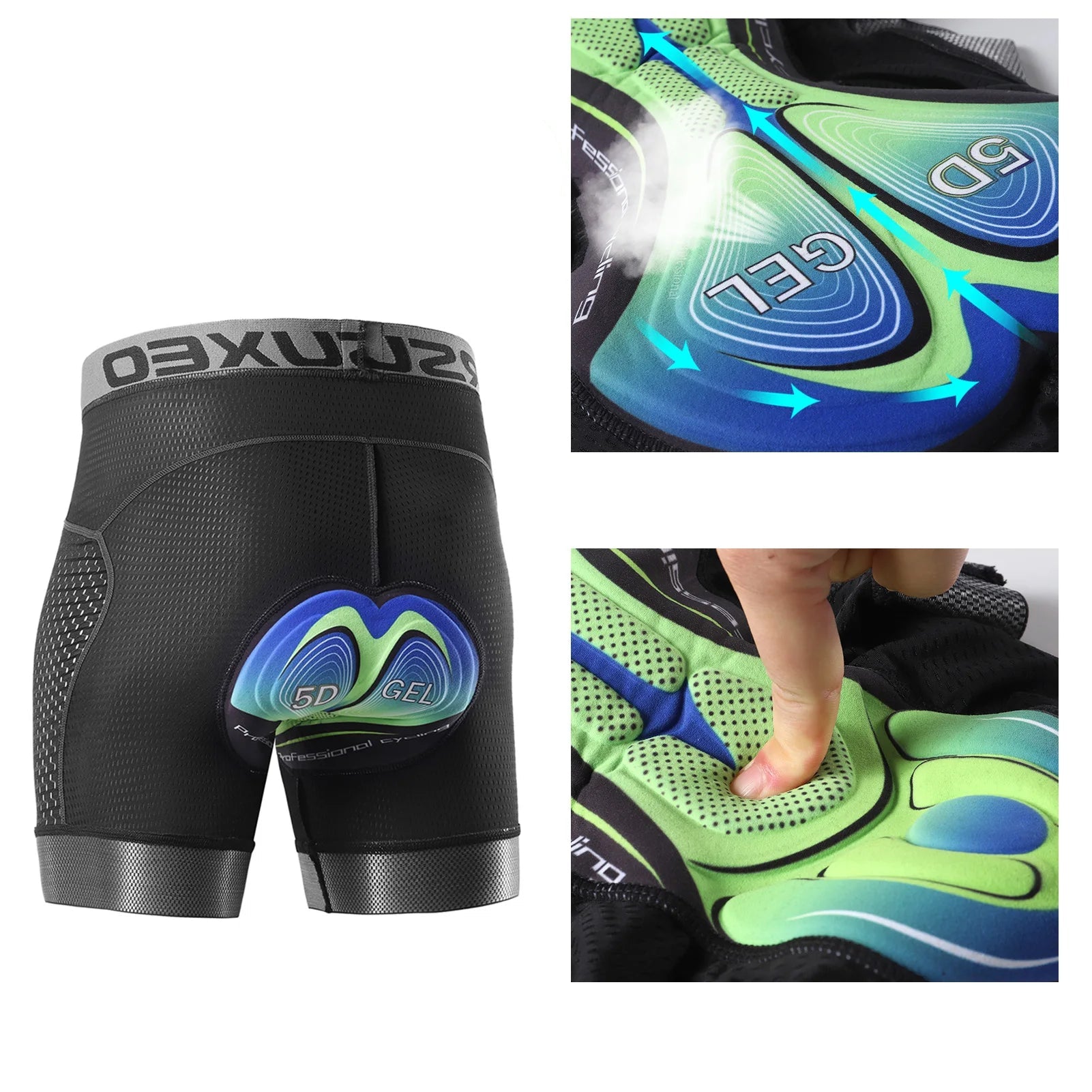 Herren Fahrradhose Lang Atmungsaktiv mit 5D Gel Polsterung und Schnelltrocknendem Material 3