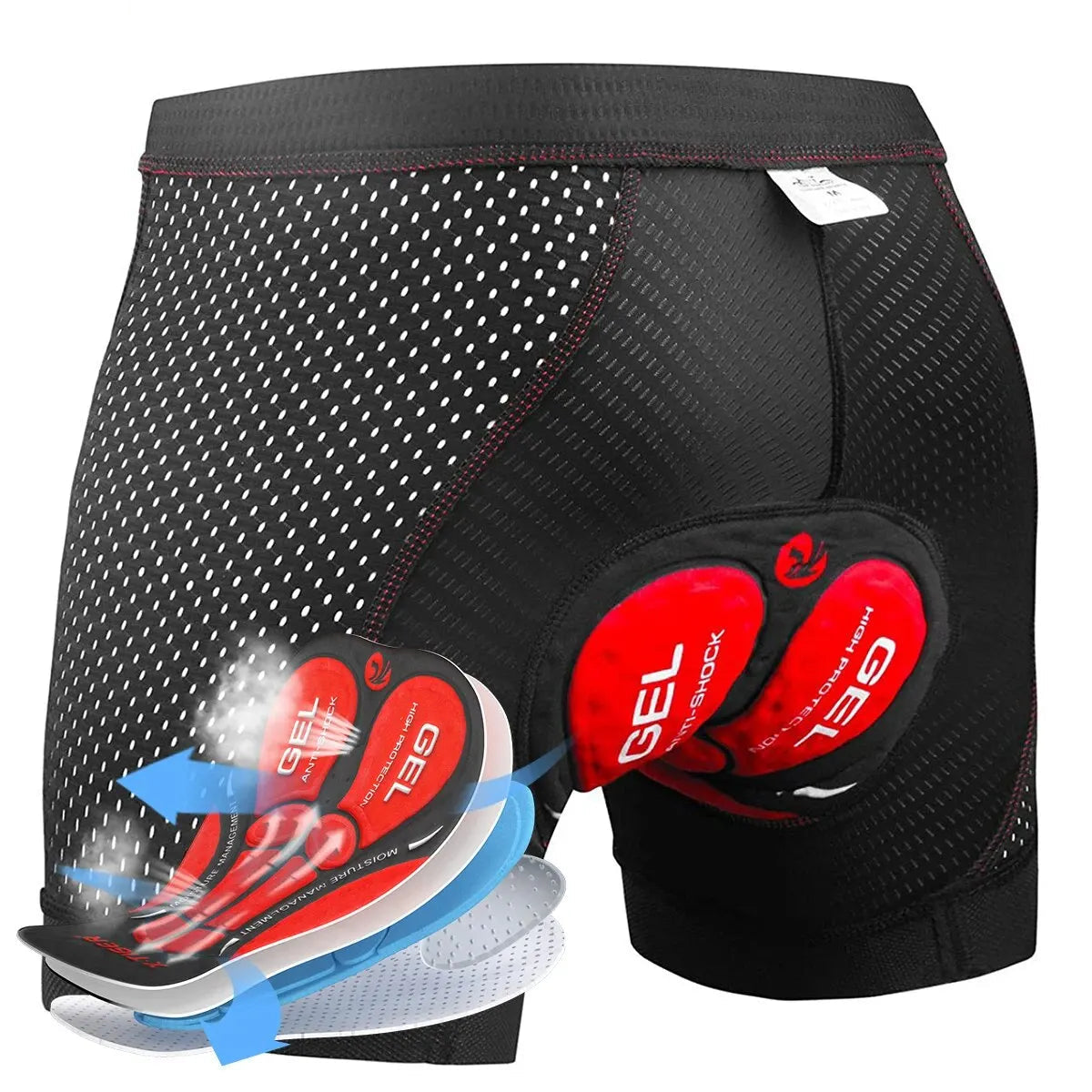 Herren Fahrradhose Lang mit 5D Polsterung und Anti-Rutsch Beinabschlüssen aus Atmungsaktivem LYCRA 6