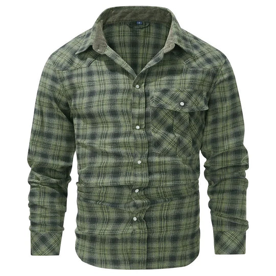 Herren Flanellhemd Karomuster Langarm Bequeme Passform 0