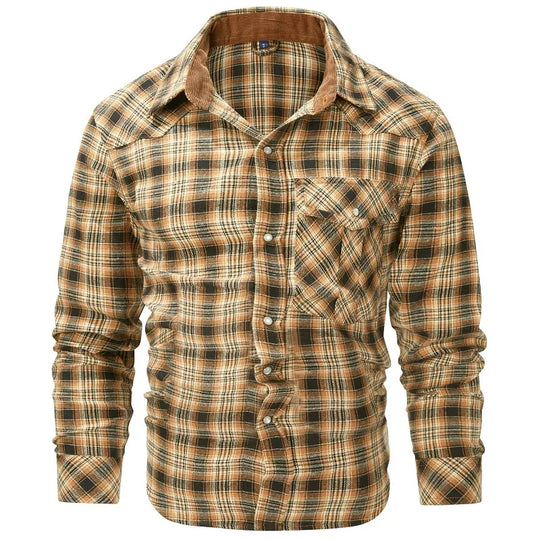 Herren Flanellhemd Karomuster Langarm Bequeme Passform 5