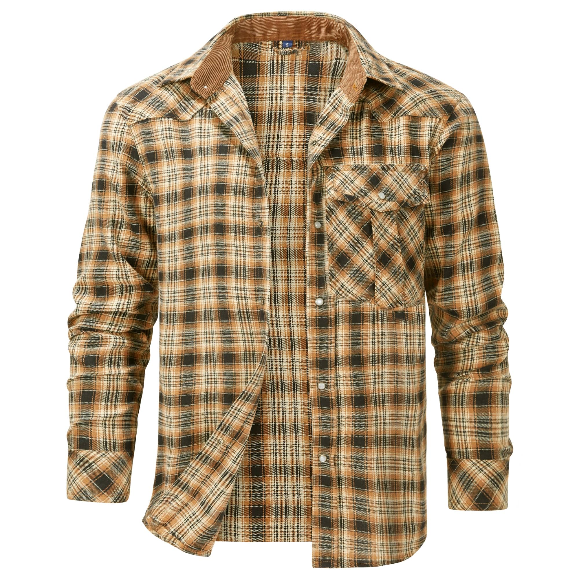 Herren Flanellhemd Klassisch Gemustert Baumwolle-Polyester-Mischung 7