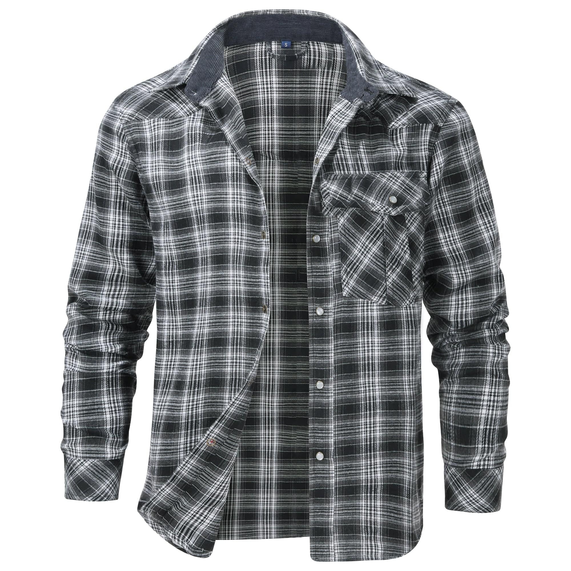 Herren Flanellhemd Klassisch Gemustert Baumwolle-Polyester-Mischung 8