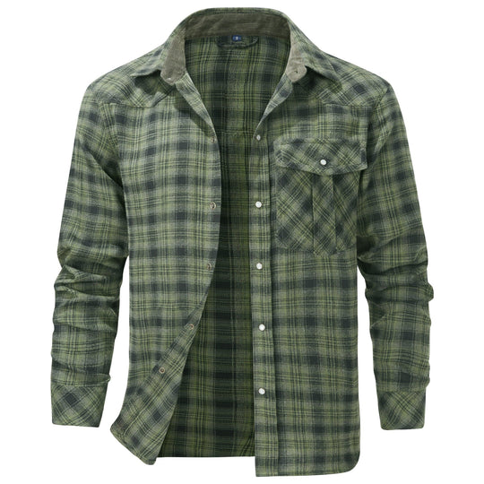 Herren Flanellhemd Klassisch Gemustert Baumwolle-Polyester-Mischung 9