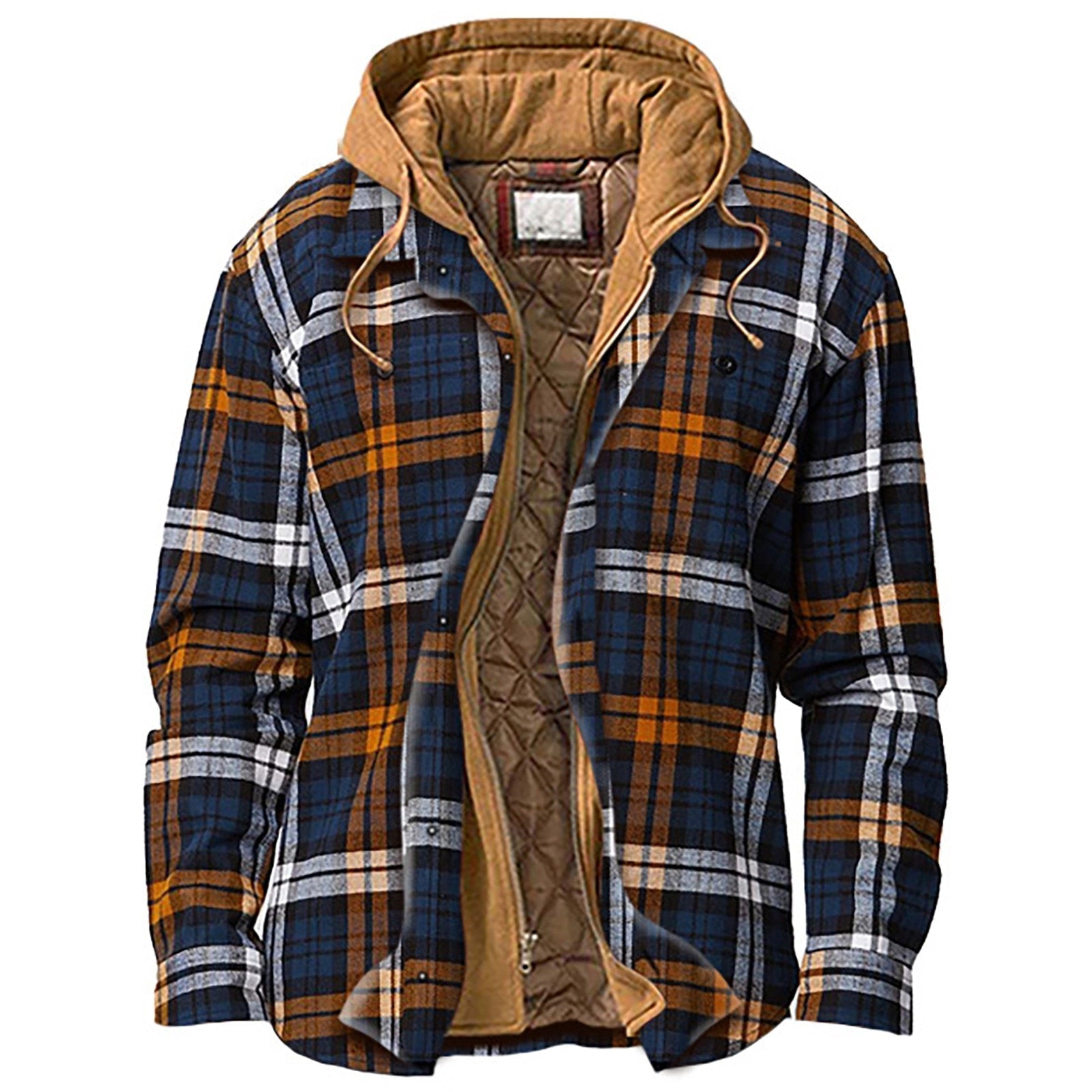 Herren Flanelljacke Mit Kapuze Winterjacke Klassisch Robust 0