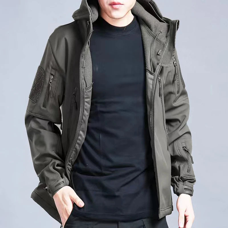 Herren Fleecejacke Wasserabweisend Softshell für Outdoor-Aktivitäten 3