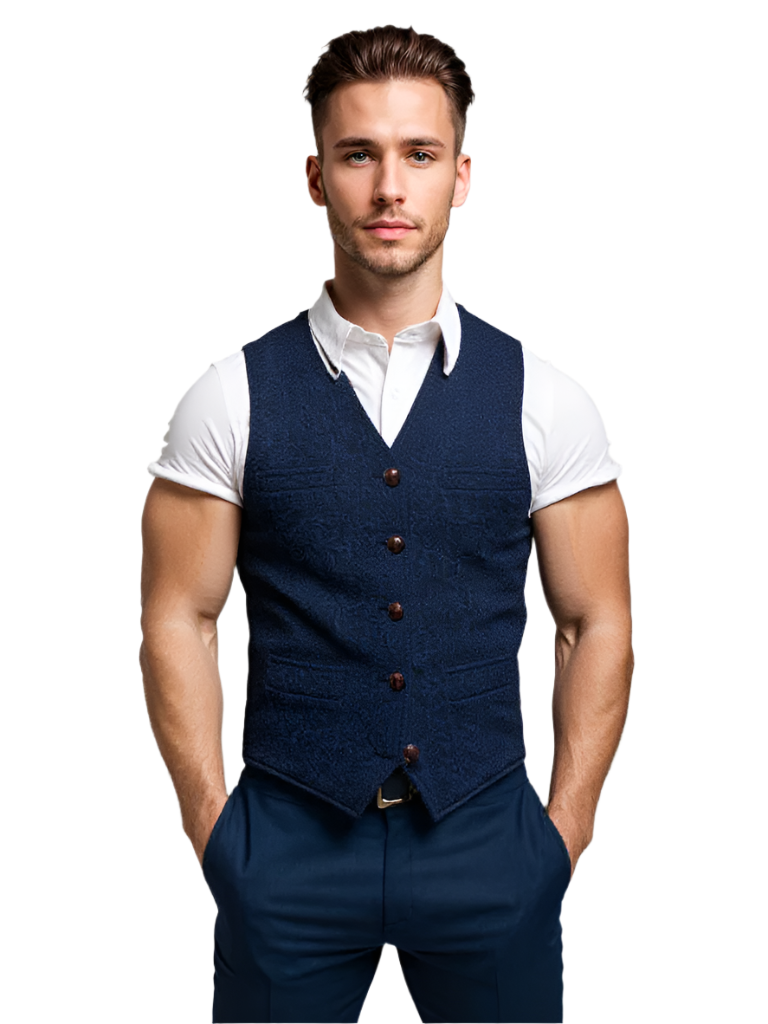 Herren Gilet Modernes Design mit V-Ausschnitt 0