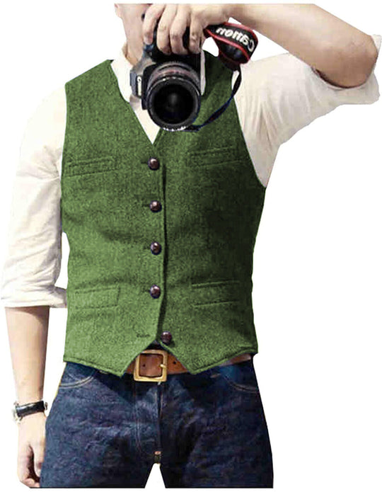 Herren Gilet Modernes Design mit V-Ausschnitt 5