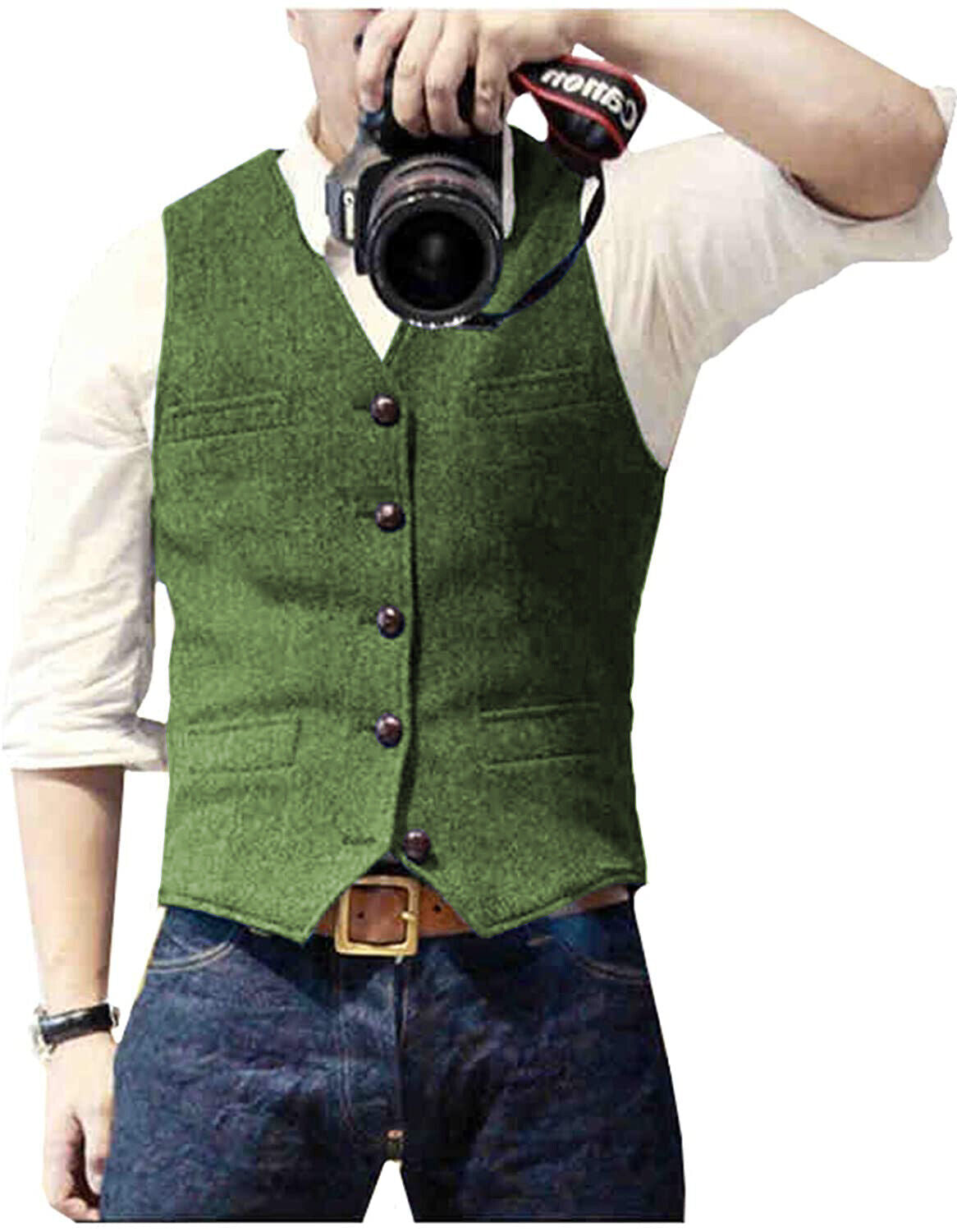 Herren Gilet Modernes Design mit V-Ausschnitt 5