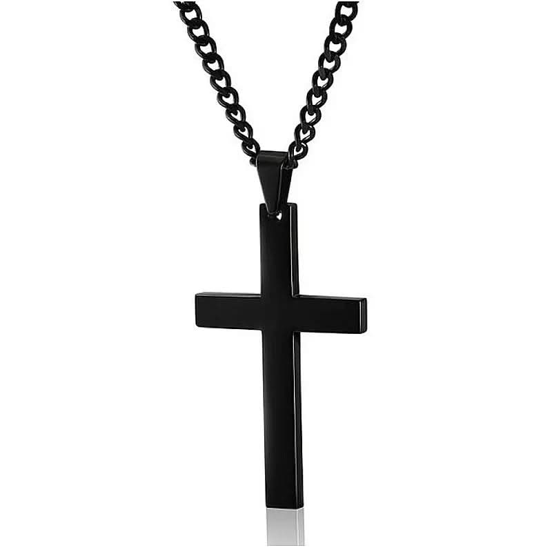 Herren Halskette Kreuzanhänger Klassisch 60 cm Kette Männer 0