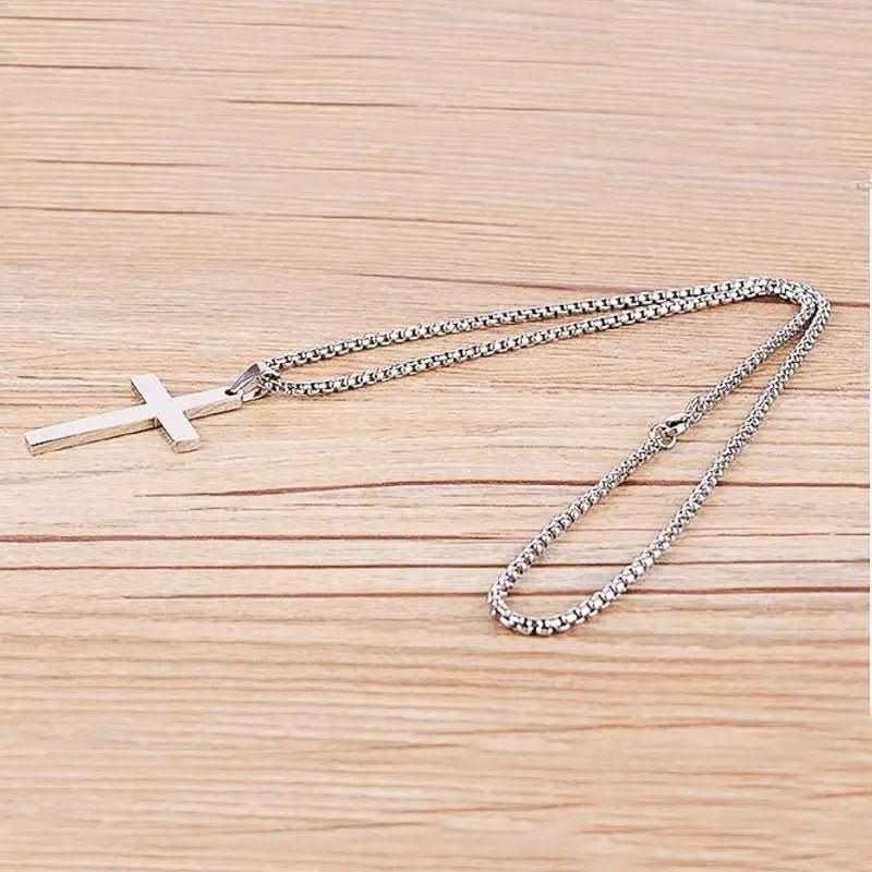 Herren Halskette Kreuzanhänger Klassisch 60 cm Kette Männer 4