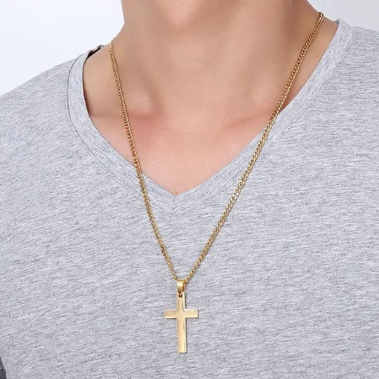 Herren Halskette Kreuzanhänger Klassisch 60 cm Kette Männer 5