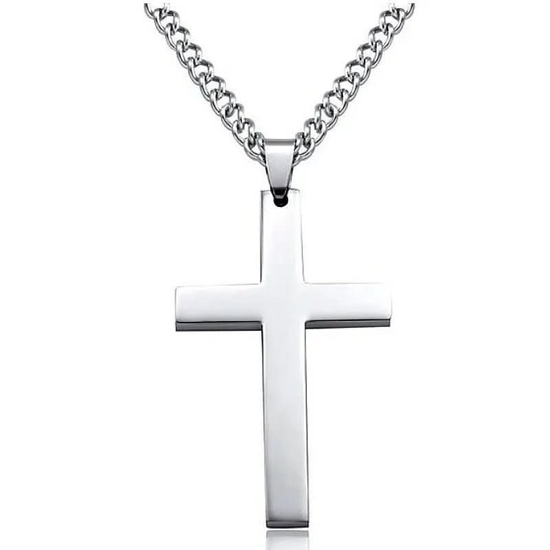 Herren Halskette Kreuzanhänger Klassisch 60 cm Kette Männer 7
