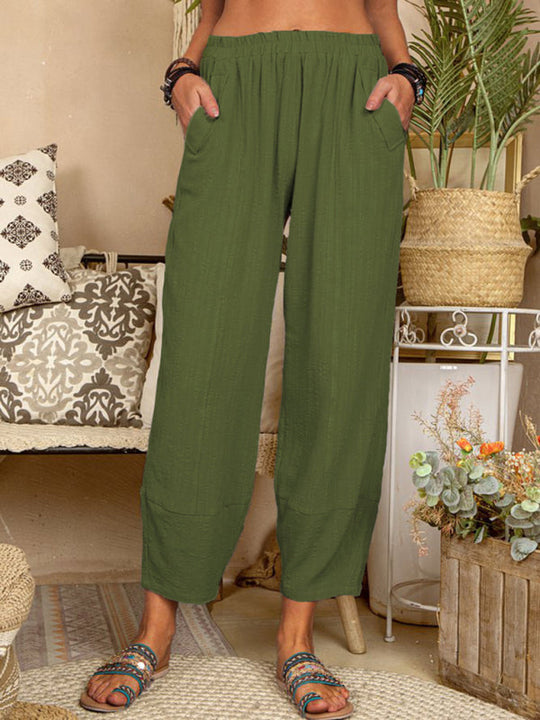 Herren Harem Pants Lockere Passform Baumwolle-Leinen-Mischung 1