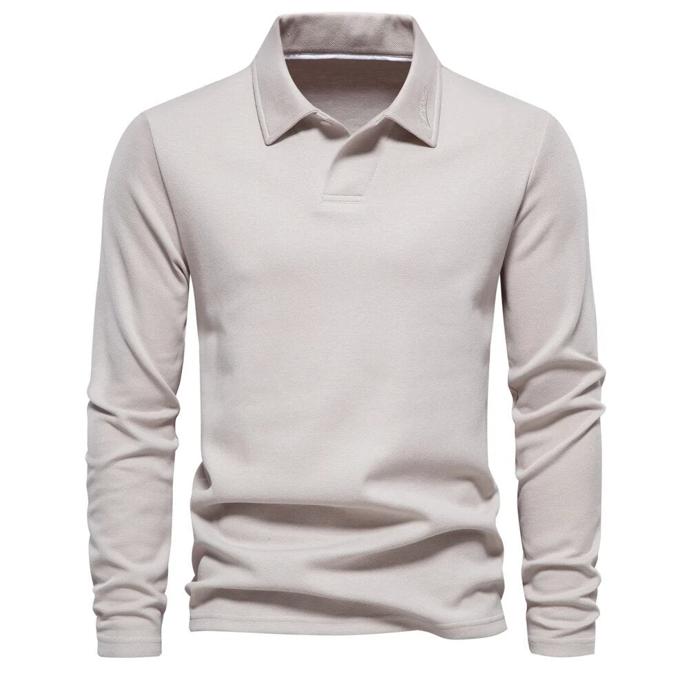 Herren Hemd Klassischer Kragen Langarm Leichte Baumwolle Lässiger Stil 4