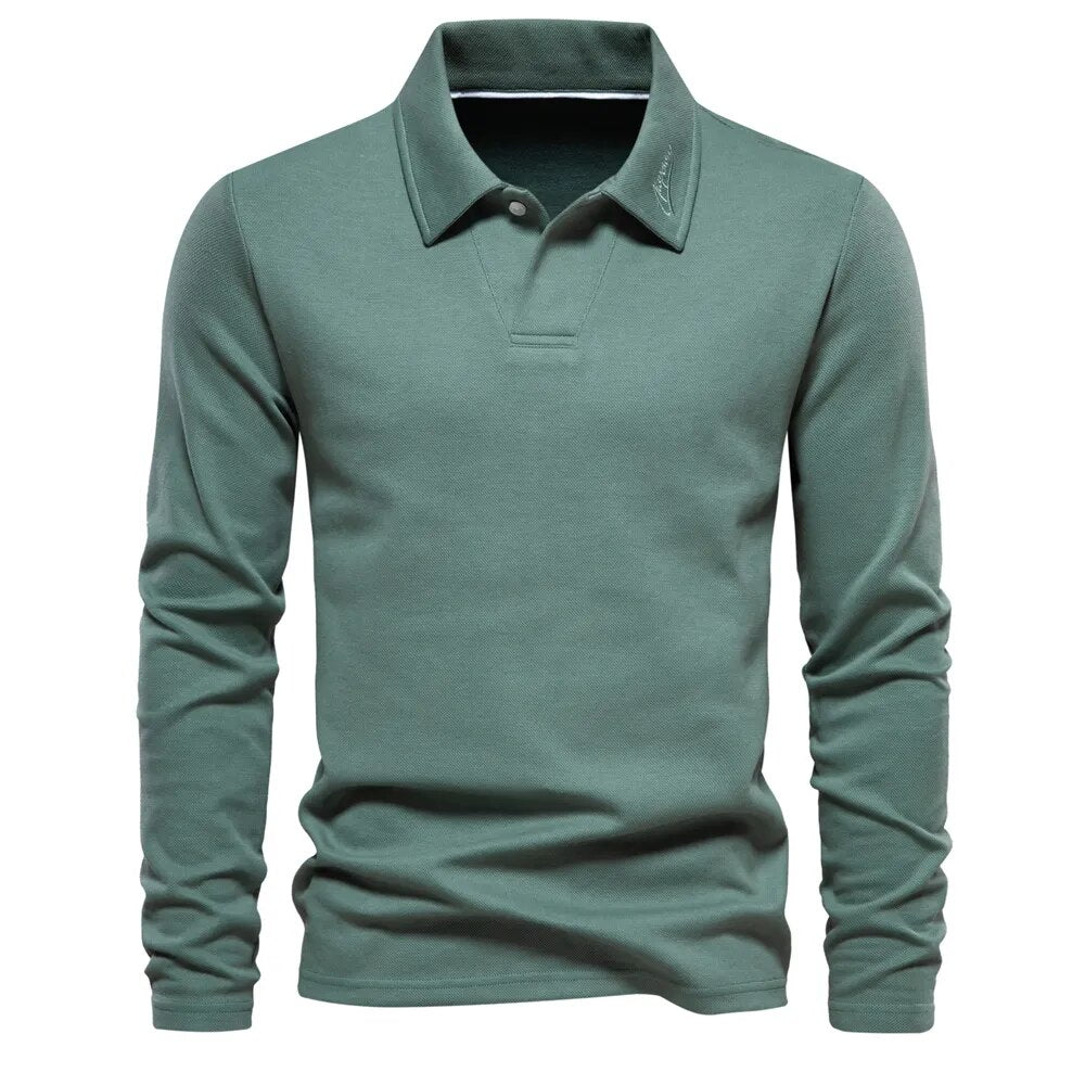 Herren Hemd Klassischer Kragen Langarm Leichte Baumwolle Lässiger Stil 5