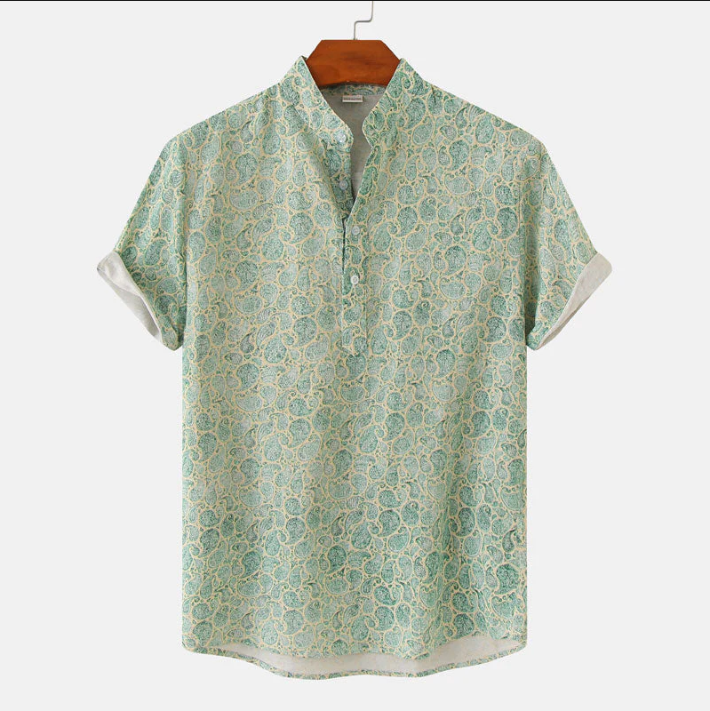 Herren Hemd mit Blumenmuster für Freizeit und Sommer 2