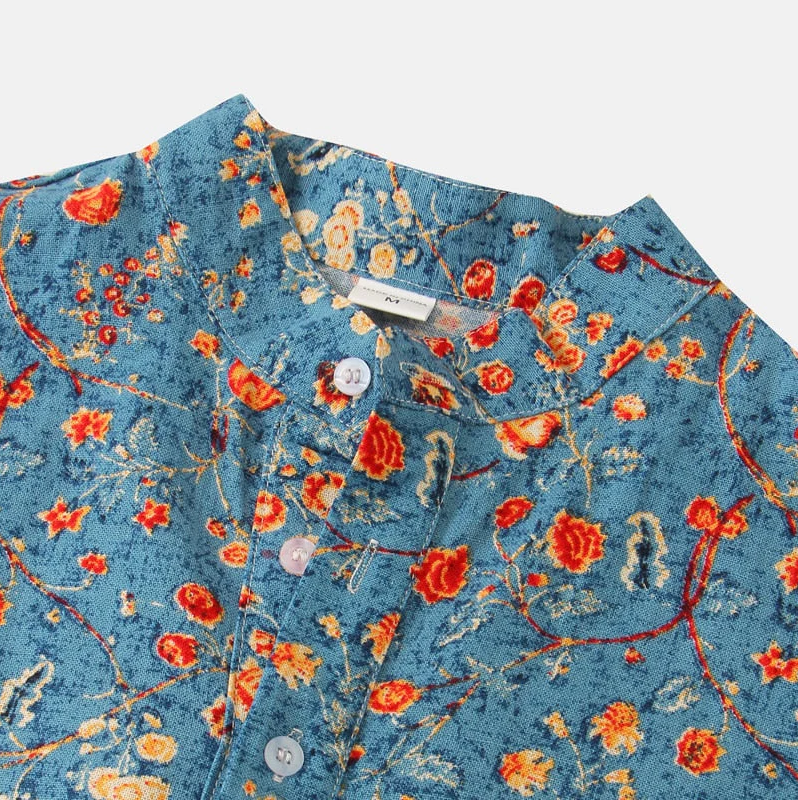 Herren Hemd mit Blumenmuster für Freizeit und Sommer 4
