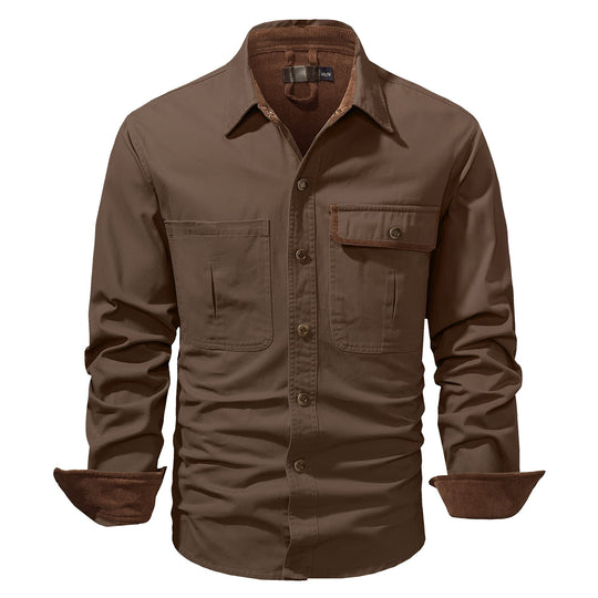 Herren Hemdjacke Dual-Ton Baumwolle 3