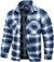 Herren Hemdjacke Kariert Oversize Baumwolle Langarm mit Brusttaschen 11