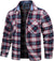 Herren Hemdjacke Kariert Oversize Baumwolle Langarm mit Brusttaschen 7