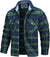 Herren Hemdjacke Kariert Oversize Baumwolle Langarm mit Brusttaschen 9