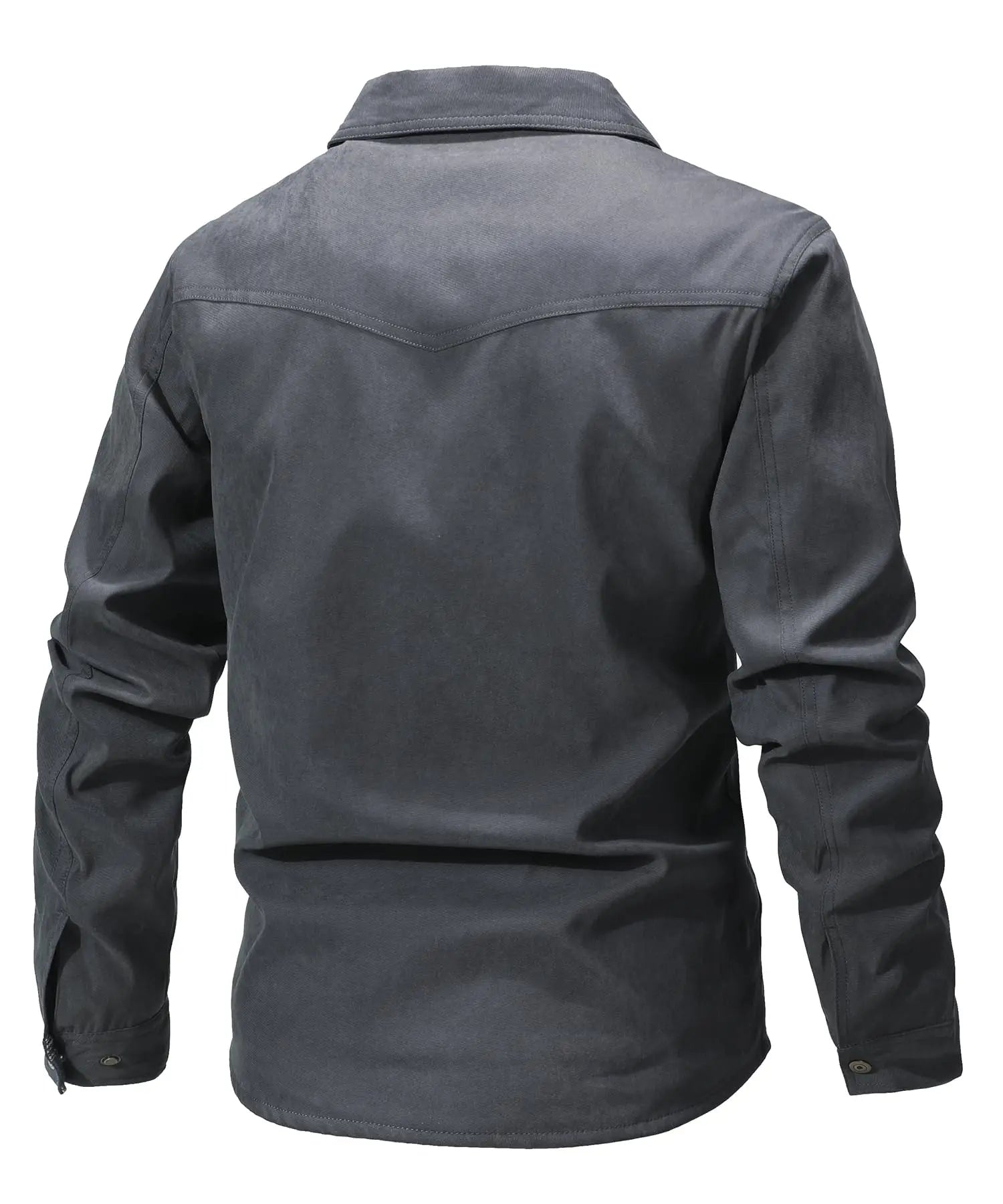 Herren Jacke Casual Flanellgefüttert Polyester Shacket mit Druckknöpfen 2