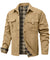 Herren Jacke Casual Flanellgefüttert Polyester Shacket mit Druckknöpfen 6