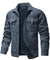 Herren Jacke Casual Flanellgefüttert Polyester Shacket mit Druckknöpfen 8