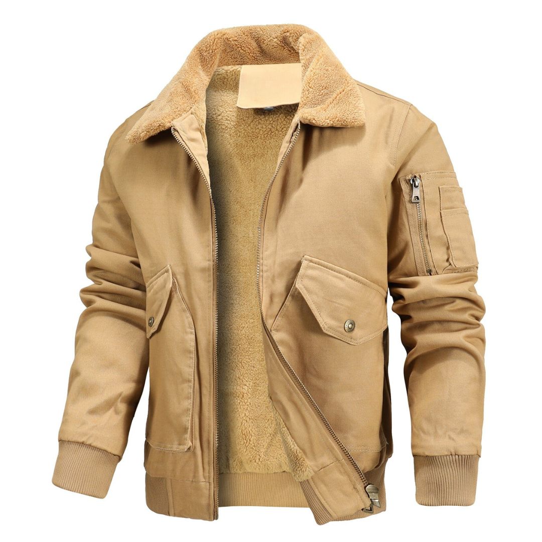 Herren Jacke Funktional mit Fleece-Futter und Taschen 2
