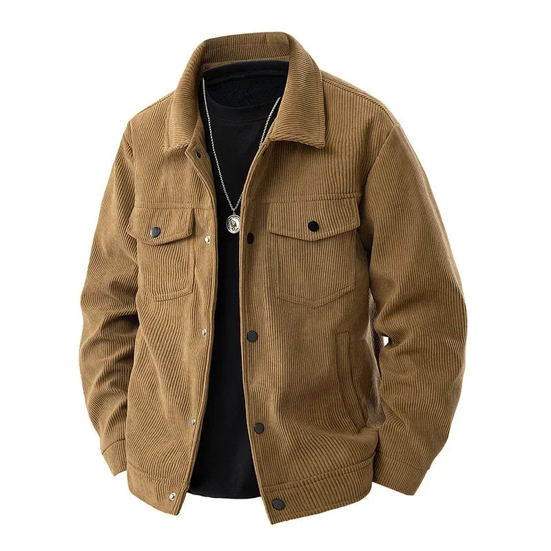 Herren Jacke Lässig Cord Stil 0