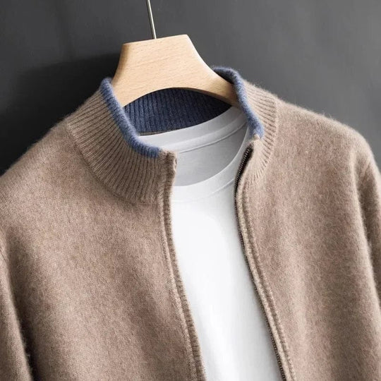 Herren Jacke mit Reißverschluss im minimalistischen Stil 0